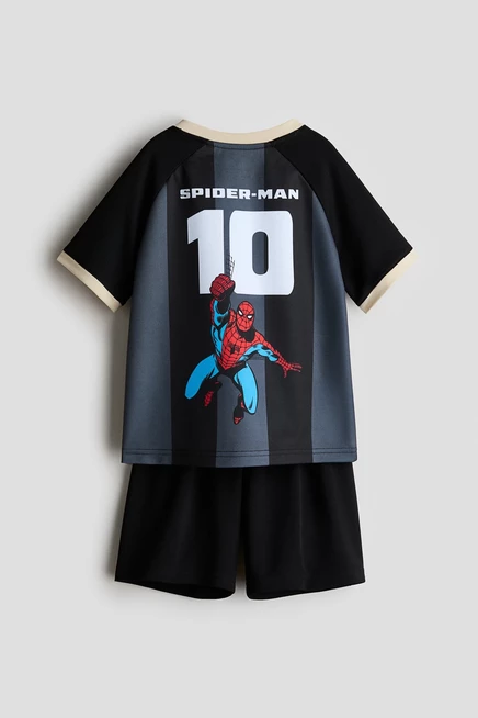 Детский футбольный комплект H&M с принтом Spider-Man, чёрный