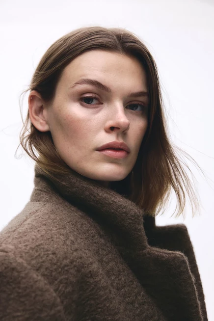 Женский пиджак H&M однобортный, темно-пыльно-коричневый