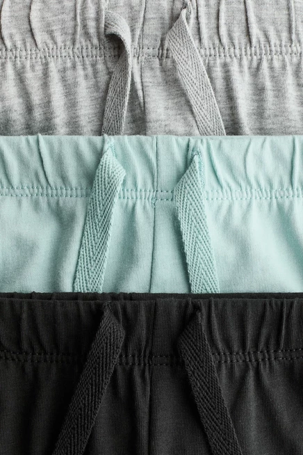 Джоггеры из хлопчатобумажного трикотажа в упаковке из 3 штук light gray/turquoise