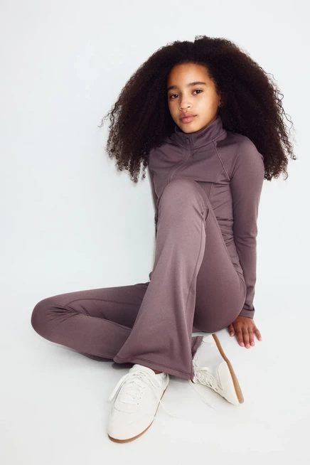Детские спортивные легинсы H&M DryMove™, фиолетово-бежевые