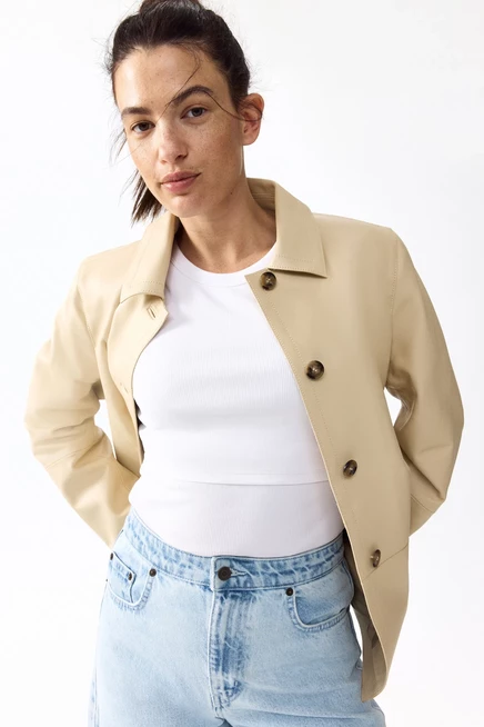Женский топ для кормления H&M MAMA в рубчик, белый