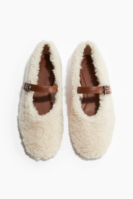 Женские туфли H&M Mary Jane, кремовые