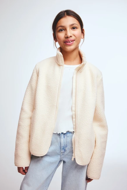 Детская куртка H&M Teddy из тедди-флиса, светло-бежевая