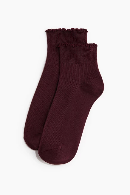 Женские носки H&M, 5 пар, бордовые/розовые/кремовые