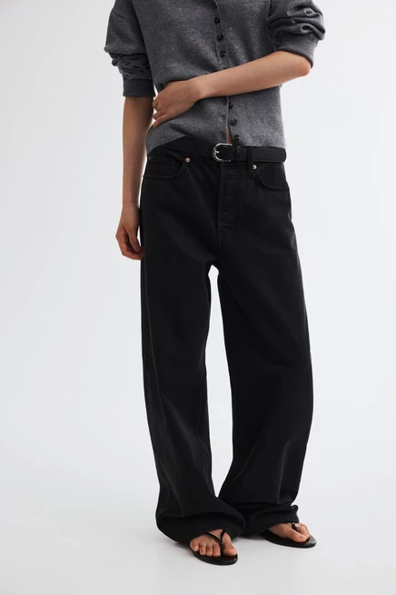 Baggy Regular Waist Jeans denim black