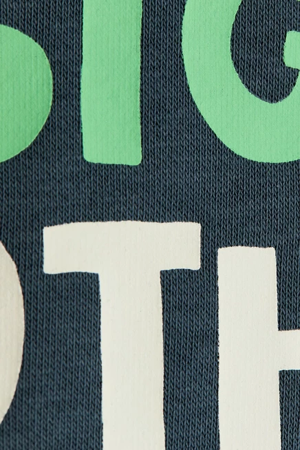 Brushed-Inside Sweatshirt with Printed Motif dark green melange/big brother