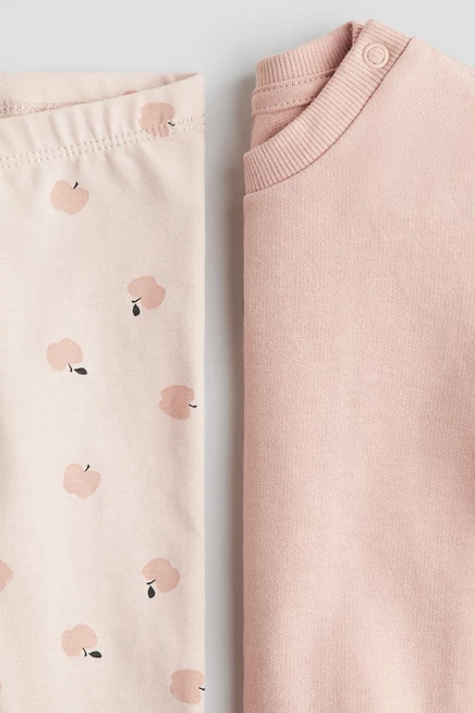 Комплект H&M свитшот и леггинсы, пыльно-розовый