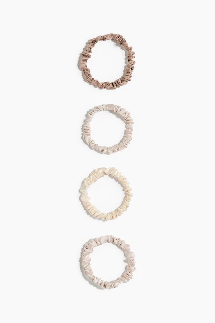 Шелковые резинки H&M, 4 шт., бежево-серые