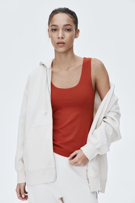 Женская майка H&M из микрофибры, темно-оранжевая