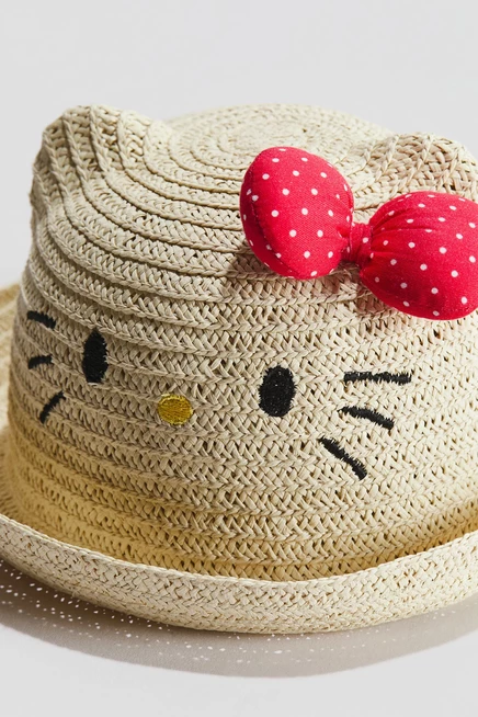 Детская соломенная шляпа H&M Hello Kitty, бежевая