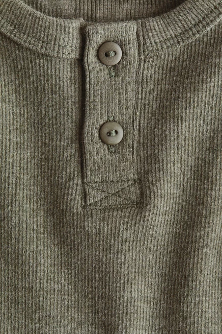 Детские лонгсливы H&M, 2 шт., хаки и белая полоска