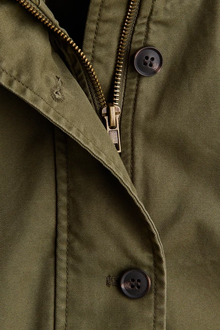 Cotton Utility Jacket dark khaki green
