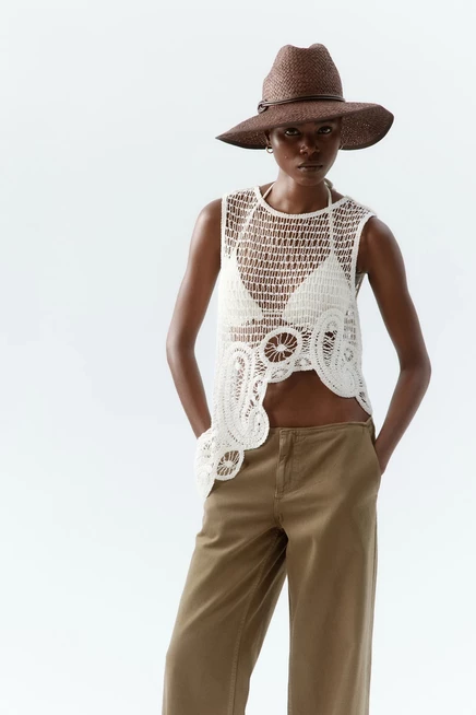 Женская соломенная шляпа H&M ручной работы, темно-коричневая