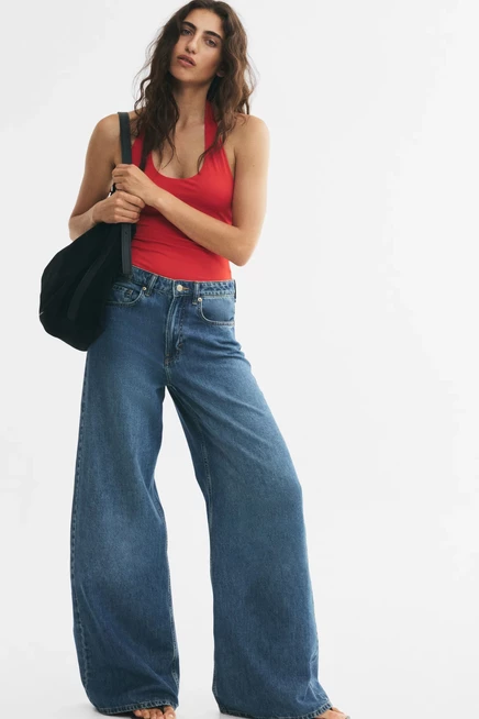 Женское боди-танга H&M, ярко-красное