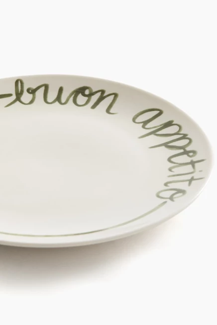 Тарелка средняя H&M из фарфора с надписью «buon appetito», белая