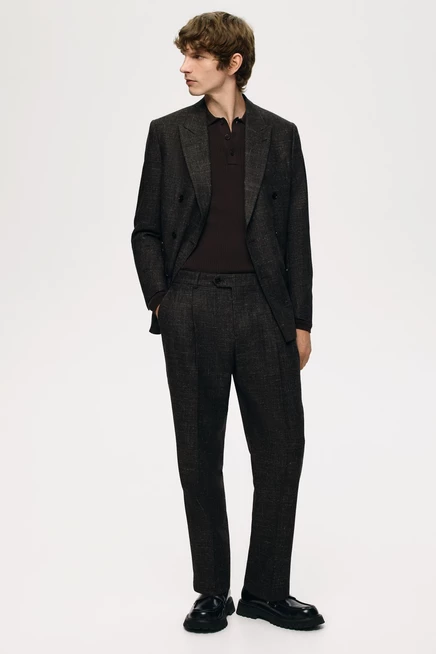 Мужские костюмные брюки H&M, темно-коричневые
