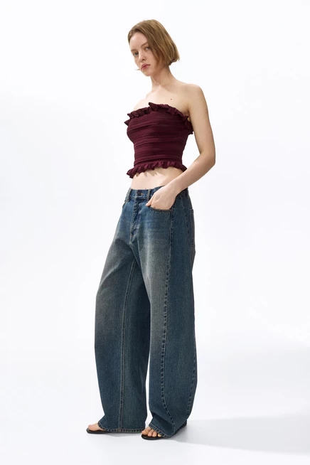 Женский топ-бандо H&M, бордовый