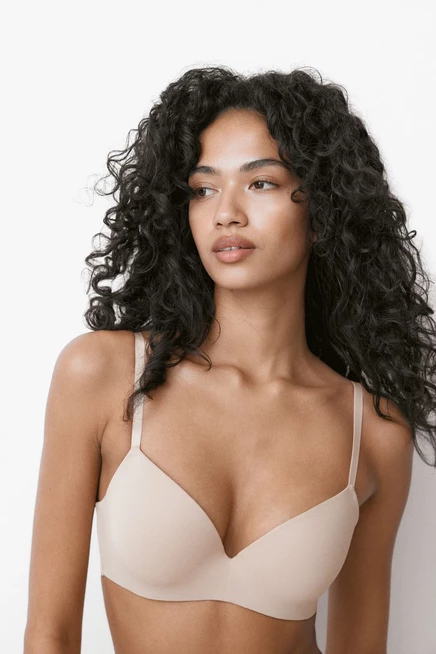 Женский пуш-ап бюстгальтер H&M из микрофибры, бежевый