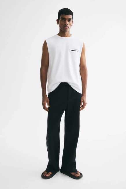 Мужская майка H&M свободного кроя, белая/Кот-д’Азюр