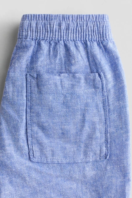 Шорты H&M из льна и хлопка, синие