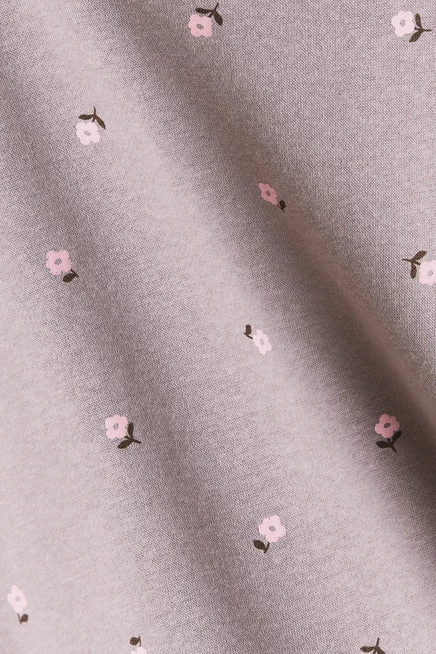 Brushed-Inside Sweatshirt with Printed Motif taupe/floral