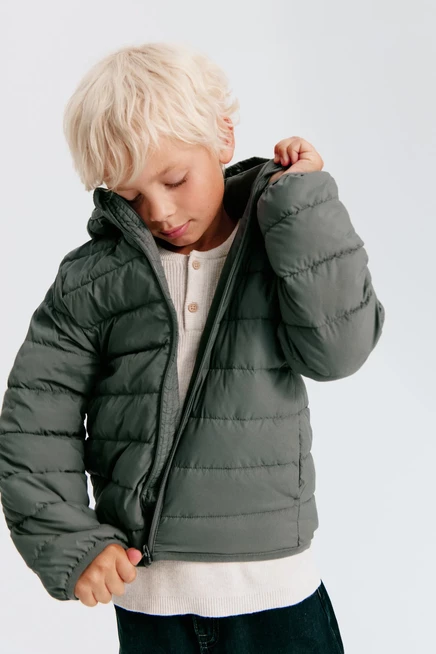 Water-repellent Puffer Jacket dark dusty green