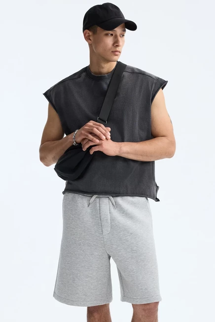 Мужская майка H&M Oversized Boxy, темно-серая