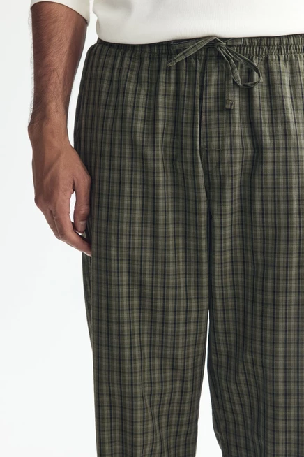 Мужские пижамные брюки H&M, хаки/клетка
