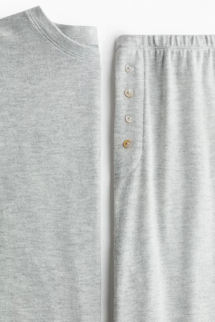 Женская пижама H&M из мягкого джерси, светло-серый меланж