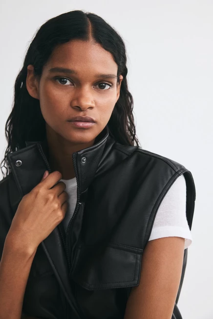 Женский жилет H&M оверсайз, черный