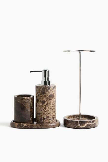 Marble Toothbrush Mug dark brown/marbled