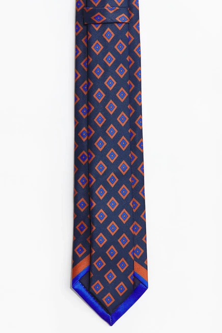 Satin Tie navy blue/patterned