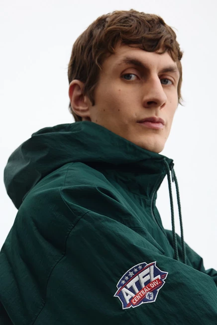 Мужская нейлоновая ветровка H&M с подкладкой, темно-зеленая