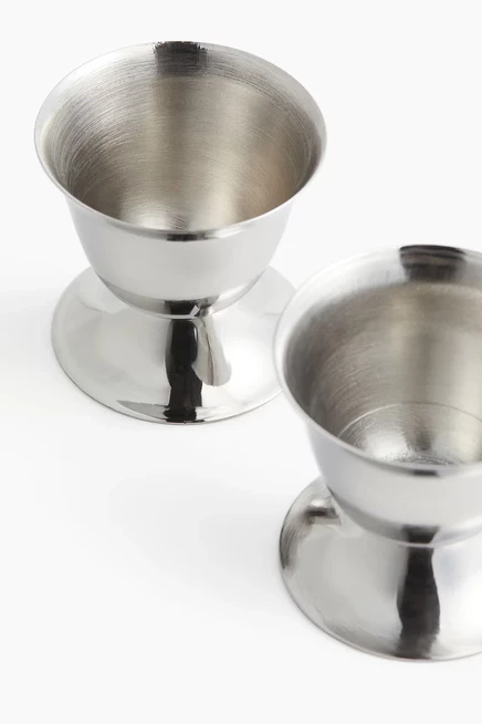 2-Pack Stainless Steel Egg Cups silver-colored