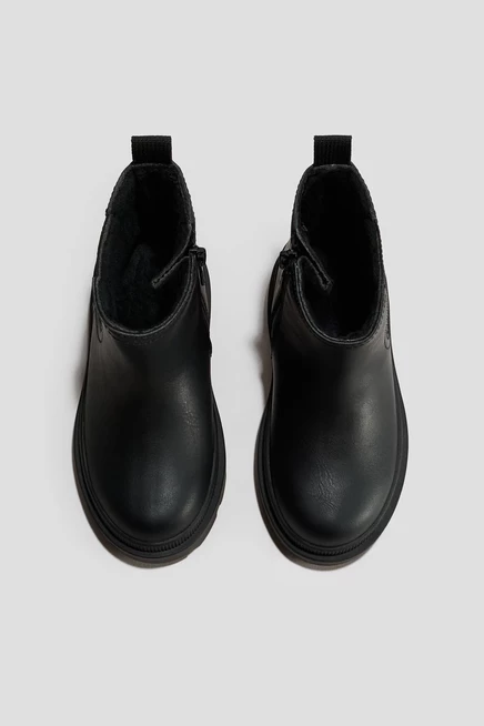 Warm-Lined Waterproof Boots black