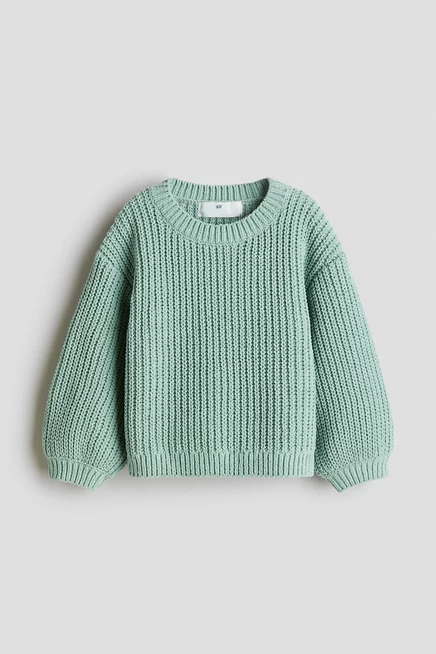 Детский джемпер H&M из шенили, светло-бирюзовый