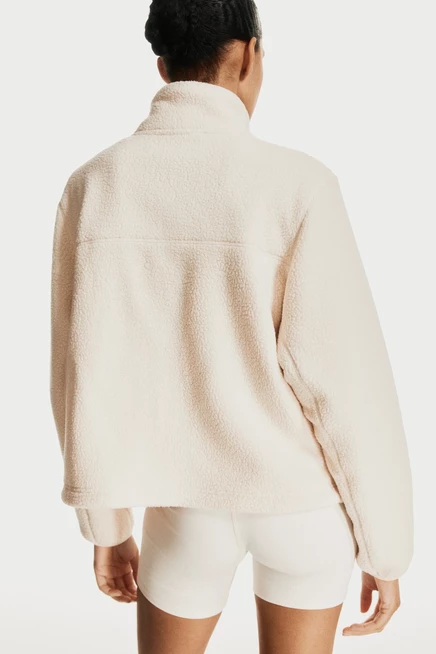 Женская спортивная куртка H&M тедди-флис, кремовая