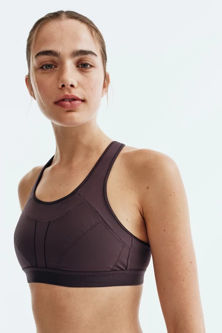 Женский топ H&M DryMove с высокой поддержкой, сливовый