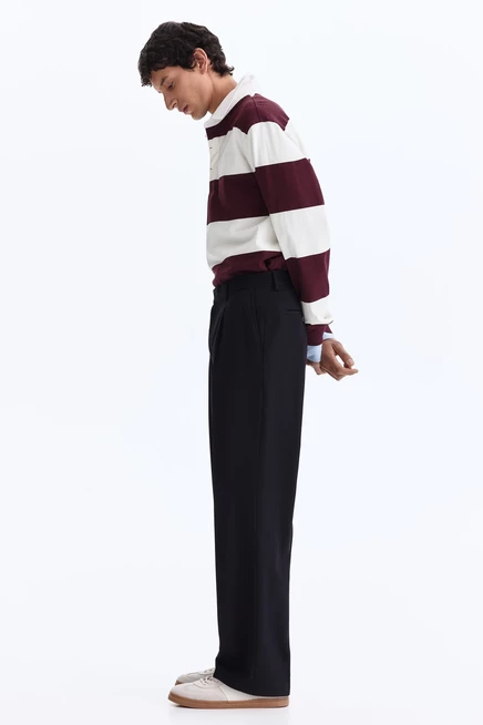 Мужские брюки H&M Relaxed-Fit из шерсти, темно-синие