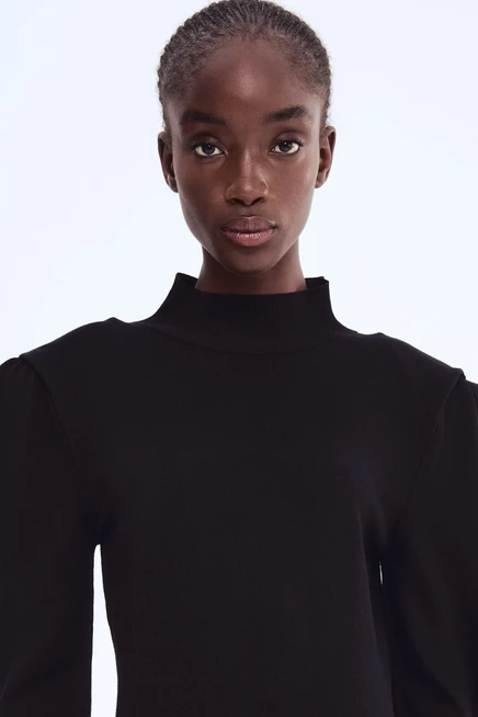 Женское трикотажное макси-платье H&M, черное