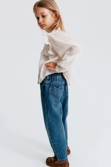 Детские джинсы H&M с округлыми штанинами, синие