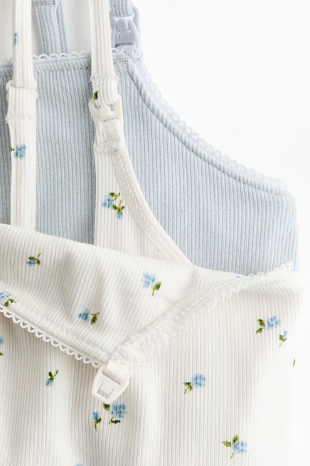 Топы H&M MAMA для кормления, 2 шт., голубые с цветами