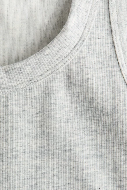 Женская майка H&M в рубчик, светло-серая