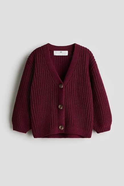Детский кардиган H&M из шенили, темно-красный