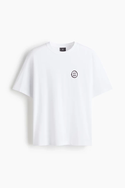 Мужская футболка H&M с принтом, белая