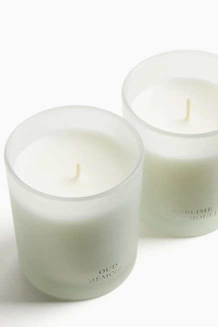 Ароматические свечи H&M, набор 2 шт., в коробке, oud mémoire