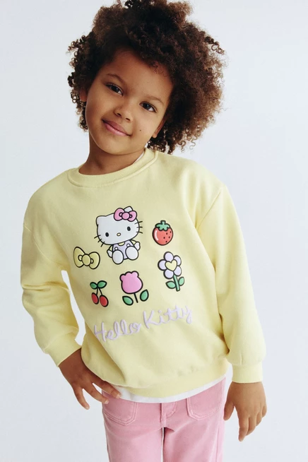 Детский свитшот H&M с принтом Hello Kitty, желтый