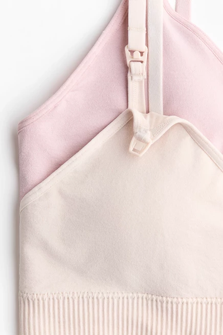 Женский бюстгальтер H&M MAMA для кормления, 2 шт., бежевый/розовый