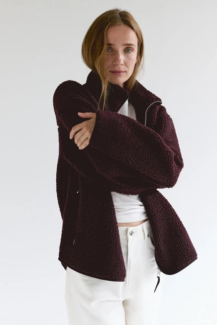MAMA Before & After Babywearing Fleece Jacket burgundy
