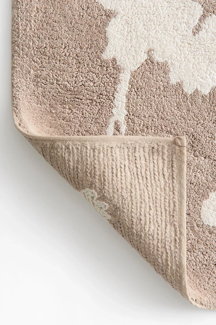 Tufted Cotton Bath Mat beige/floral